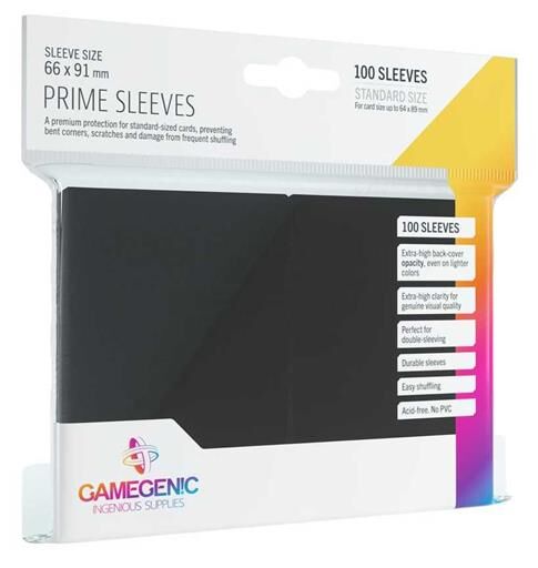 GAMEGENIC: PACK PRIME SLEEVES BLACK (100)