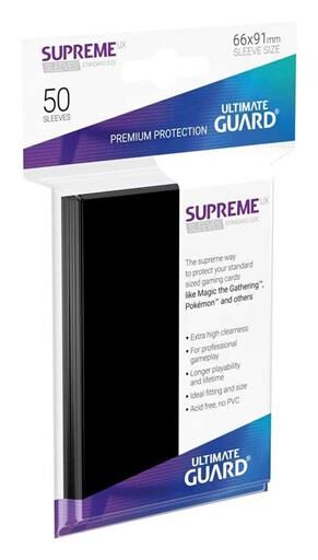 ULTIMATE GUARD SUPREME UX FUNDAS CARTAS TAMAO ESTANDAR NEGRO (50)