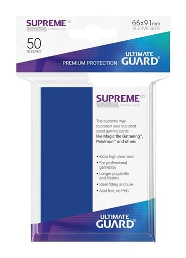 ULTIMATE GUARD SUPREME UX FUNDAS CARTAS TAMAO ESTANDAR AZUL (50)