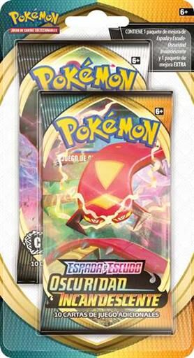 POKEMON JCC ESPADA Y ESCUDO PACK SOBRE OSCURIDAD INCANDESCENTE + CHOQUE REB