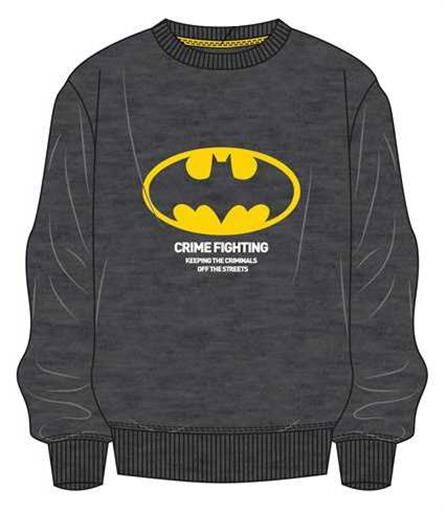 BATMAN SUDADERA GRIS OSCURO CRIME FIGHTING M