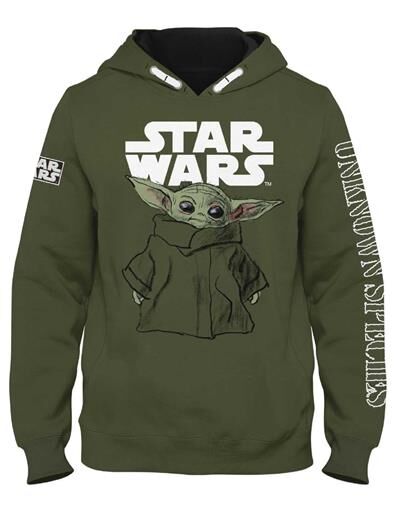 STAR WARS THE MANDALORIAN SUDADERA CON GORRO VERDE OLIVA BABY YODA M