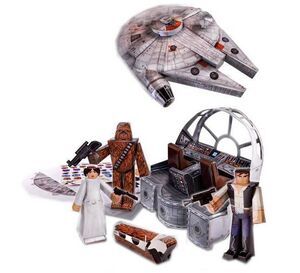 STAR WARS SET FIGURAS PAPERCRAFT MILLENNIUM FALCON VEHICLE PACK            