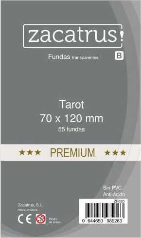 FUNDAS ZACATRUS TAROT PREMIUM 70 MM X 120 MM (55)                          
