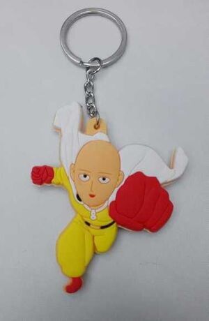 ONE PUNCH-MAN LLAVERO CAUCHO SAITAMA GOLPEANDO                             