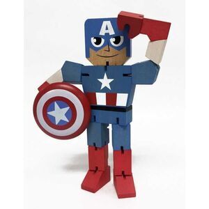 CAPITAN AMERICA FIGURA MADERA 20 CM MARVEL WOOD WARRIORS SERIE 1           