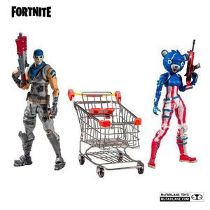 FORTNITE FIG 18CM SHOPPING CART PACK WAR PAINT & FIREWORKS TEAM LEADER     