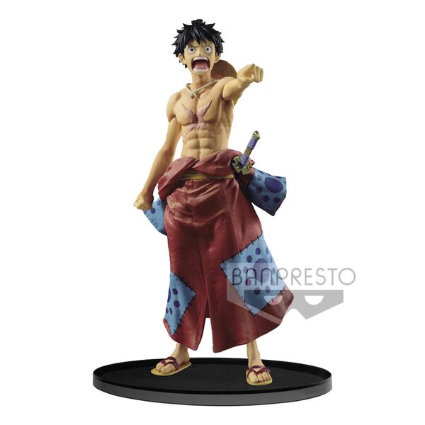 MONKEY D LUFFY FROM WANO COUNTRY FIG 19 CM ONE PIECE BANPRESTO WORLD FIGURE COLO