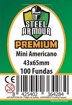 FUNDAS STEEL ARMOUR MINI AMERICANO PREMIUM 43X65 MM (100)