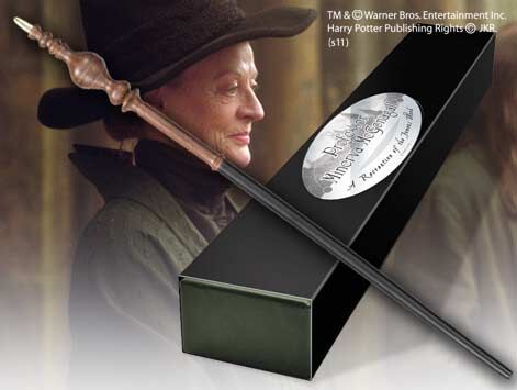 PROFESORA MINERVA McGONAGALL VARITA CON CAJA Y PLACA DE IDENTIFICACIÓN, HARRY PO