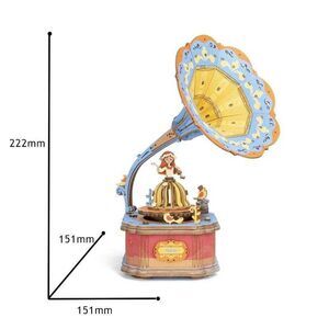 DIY MUSIC BOX VINTAGE GRAMOPHONE                                           