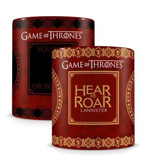 JUEGO DE TRONOS TAZA SENSITIVA AL CALOR HEAR ME ROAR LANNISTER             