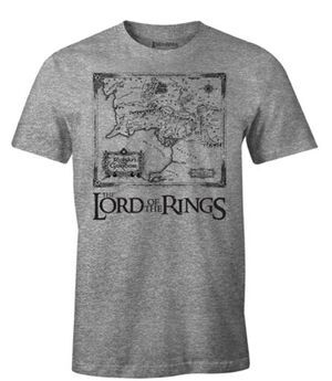 EL SE�OR DE LOS ANILLOS CAMISETA GRIS MAPA M