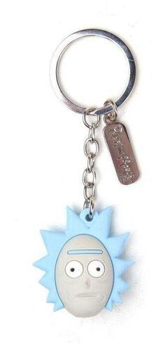 SALDO - RICK Y MORTY LLAVERO CAUCHO 3D RICKS FACE 7 CM