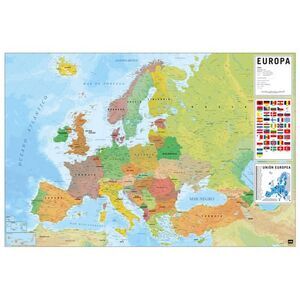 POSTER MAPA EUROPA ES FISICO POLITICO 61 X 91;5 CM