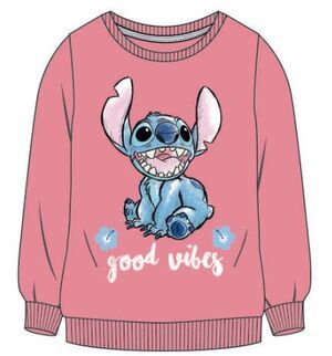 LILO Y STITCH SUDADERA MUJER ROSA GOOD VIBES S