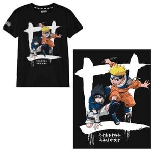 NARUTO CAMISETA NI�O NEGRA NARUTO SQUARE 14 A�OS