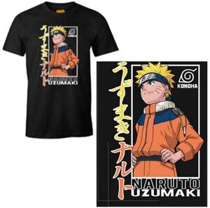 NARUTO CAMISETA NEGRA NARUTO UZUMAKI  S