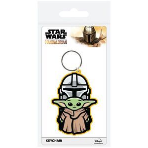 STAR WARS THE MANDALORIAN LLAVERO DE GOMA BABY YODA Y MANDO