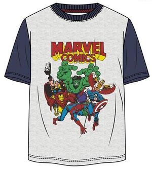 LOS VENGADORES CAMISETA GRIS CHICO MARVEL COMICS S