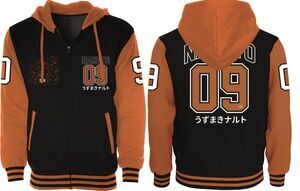 NARUTO CHAQUETA NEGRA/NARANJA VARSITY 09 M