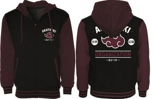 NARUTO CHAQUETA NEGRA/BURDEOS VARSITY AKATSUKI L