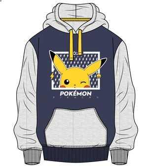 POKEMON SUDADERA CON GORRA AZUL/GRIS PIKACHU XL