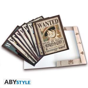 POSTER ONE PIECE PORTFOLIO 9 POSTERS WANTED LUFFY�S CREW WANO