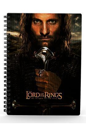 EL SE�OR DE LOS ANILLOS LIBRETA EFECTO 3D ARAGORN