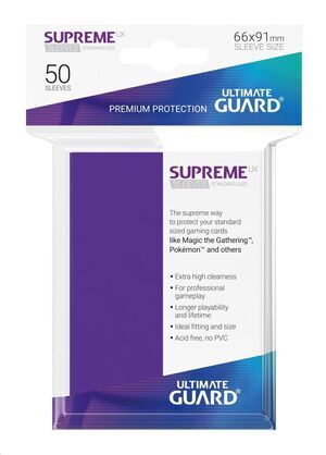 ULTIMATE GUARD SUPREME UX SLEEVES FUNDAS CARTAS ESTANDAR VIOLETA (50)