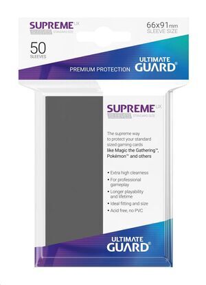 ULTIMATE GUARD SUPREME UX SLEEVES FUNDAS CARTAS ESTANDAR GRIS OSCURO (50)