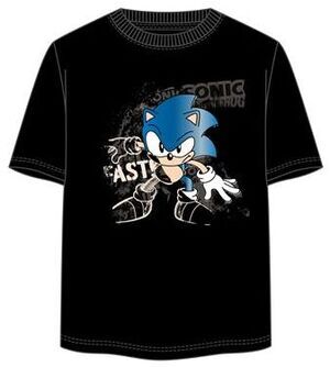 SONIC CAMISETA NEGRA SONIC MEDIO DIBUJADO XL