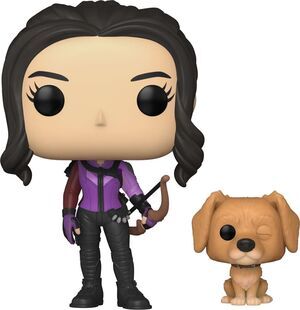 OJO DE HALCN POP & BUDDY VINYL FIGURA KATE BISHOP CON LUCKY EL PIZZA PERRO 9 CM