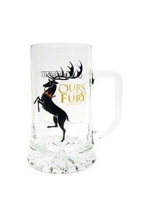 JUEGO DE TRONOS JARRA CERVEZA CRISTAL OURS IS THE FURY BARATHEON           