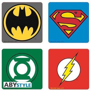 DC COMICS SET 4 POSAVASOS LOGOS                                            