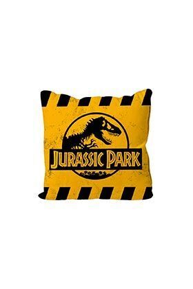 JURASSIC PARK COJIN CUADRADO ENVASADO VACIO CAUTION LOGO NARANJA