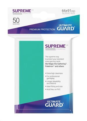 ULTIMATE GUARD SUPREME UX SLEEVES FUNDAS CARTAS ESTANDAR TURQUESA (50)