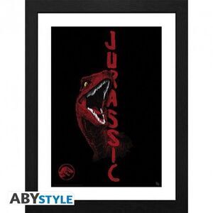 JURASSIC WORLD  P�STER ENMARCADO RAPTOR
