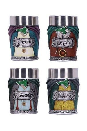 EL SE�OR DE LOS ANILLOS PACK DE 4 VASOS DE CHUPITO HOBBITS