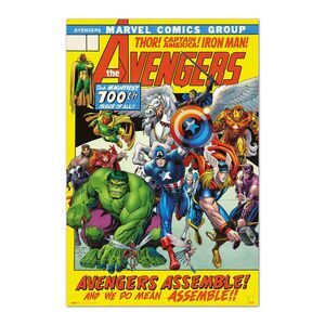 POSTER MARVEL AVENGERS 100TH ISSUE 61 X 91;5 CM