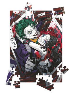 Portada de DC UNIVERSO PUZZLE 100 PIEZAS EFECTO 3D JOKER Y HARLEY QUINN MANGA