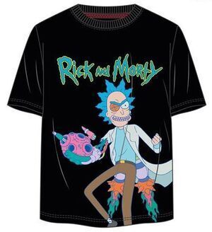 RICK Y MORTY CAMISETA NEGRA COHETE RICK S