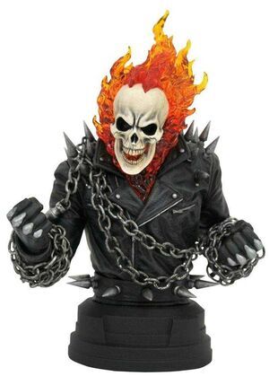 *SALDO* MOTORISTA FANTASMA BUSTO RESINA 15CM MARVEL COMIC GHOST RIDER              