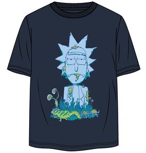 RICK Y MORTY CAMISETA AZUL RICK Y LARVA VERDE M