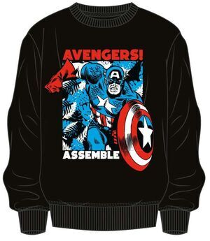 CAPITN AMRICA SUDADERA NEGRA AVENGERS ASSEMBLE XL