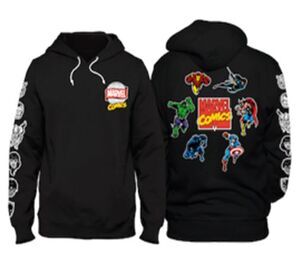 MARVEL COMICS SUDADERA CON CAPUCHA NEGRA S