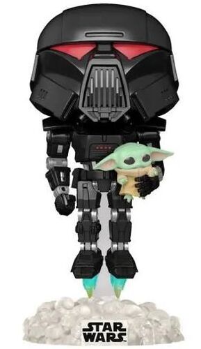 STAR WARS FIG 9 CM DARK TROOPER WITH GROGU (GITD) POP! VINILO F-488