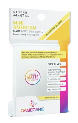 GAMEGENIC: MATTE MINI AMERICAN-SIZED BOARDGAME SLEEVES 44X67M              