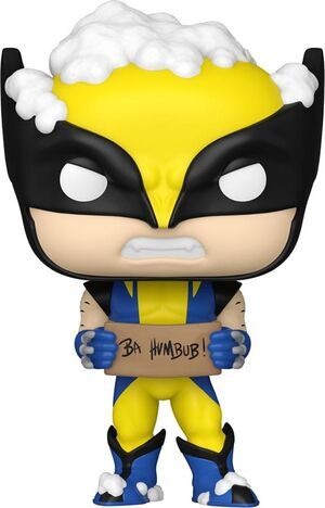 MARVEL HOLIDAY FIGURA POP! MARVEL VINYL LOBEZNO CON CARTEL 9 CM