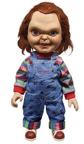 CHUCKY EL MU�ECO DIABOLICO FIG 38CM CARA NORMAL CON SONIDO                 